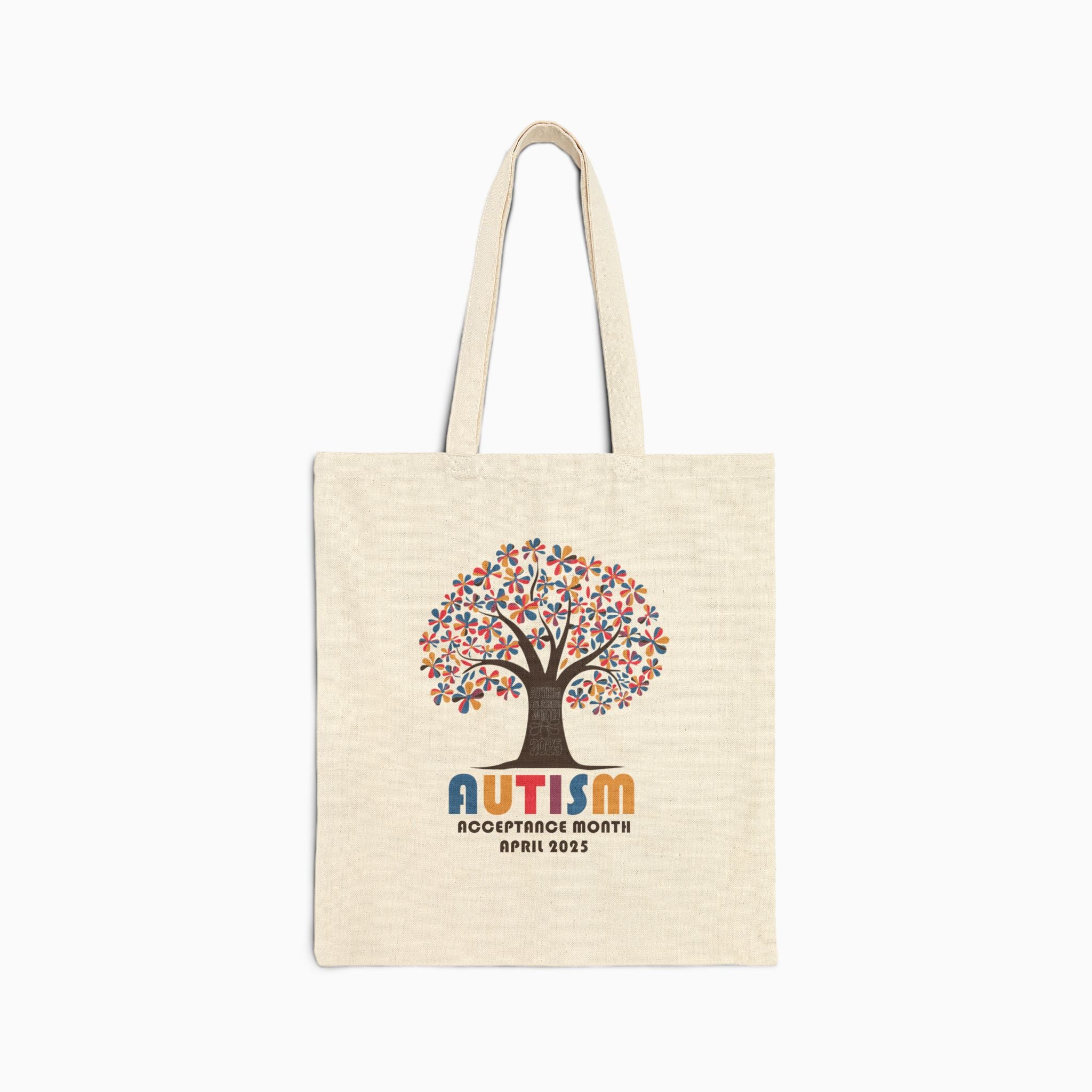 Autism Awareness 2025 - Tree of Acceptance Canvas Tote Bag