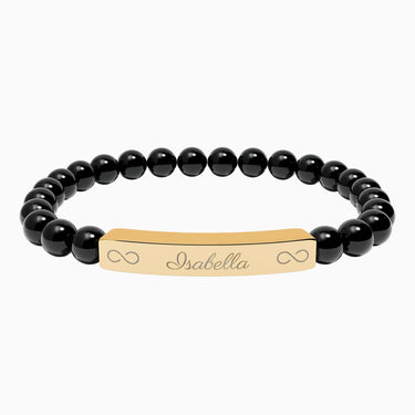 Autism Accessories - Infinitely Loved Gemstone Bracelet with Personalized Name Engraving - Daily Bloom