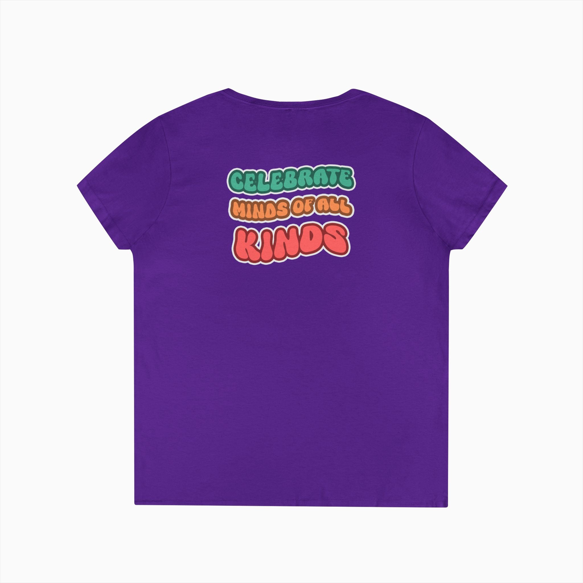 Autism Awareness 2025 - Celebrate Minds of All Kinds Ladies V-Neck T-Shirt