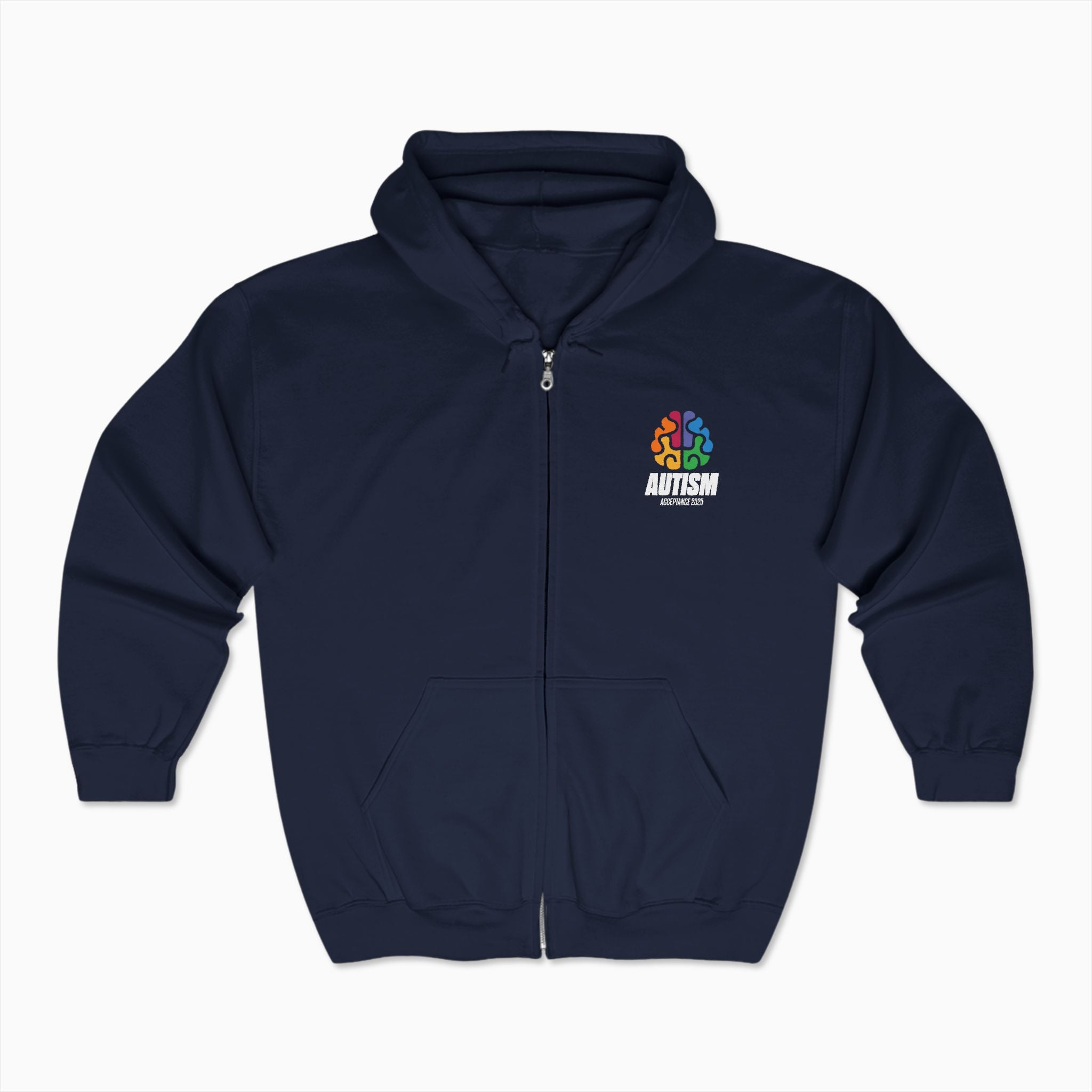 Autism Awareness 2025 - Brainbow Zip Up Hoodie