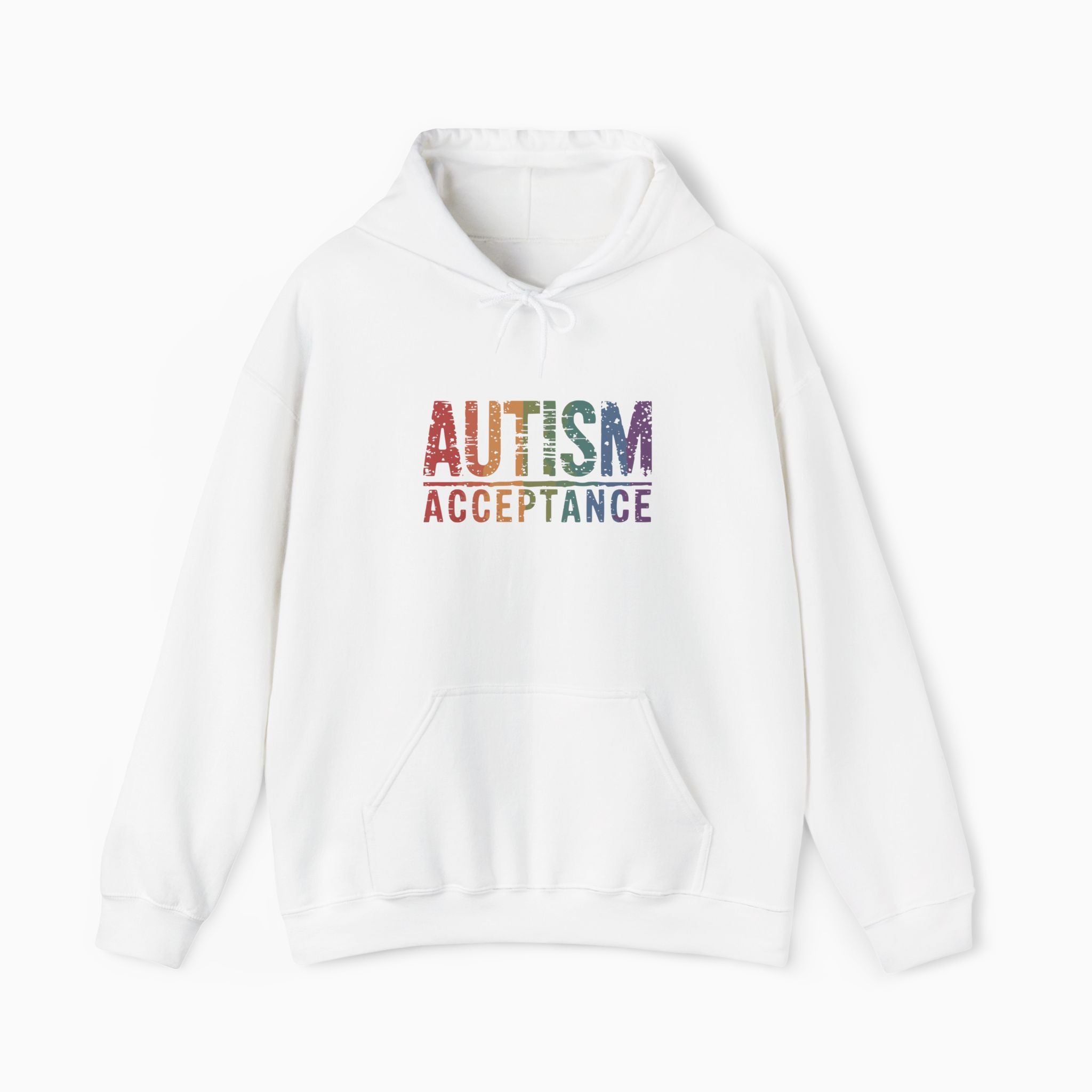 Autism Acceptance Grunge Rainbow Hoodie