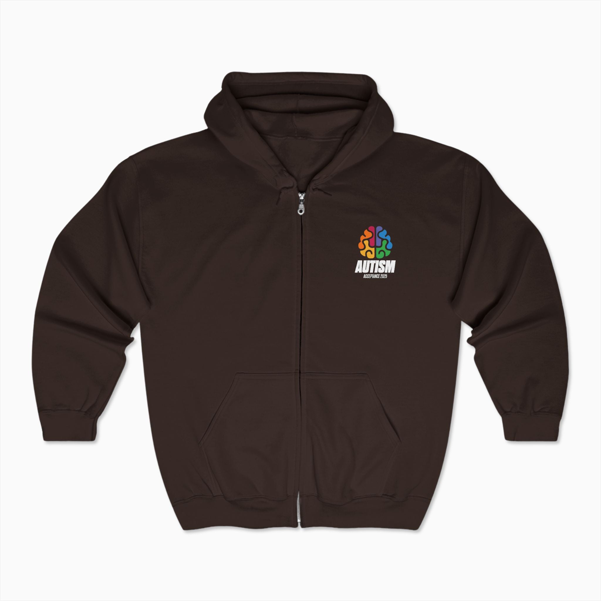 Autism Awareness 2025 - Brainbow Zip Up Hoodie
