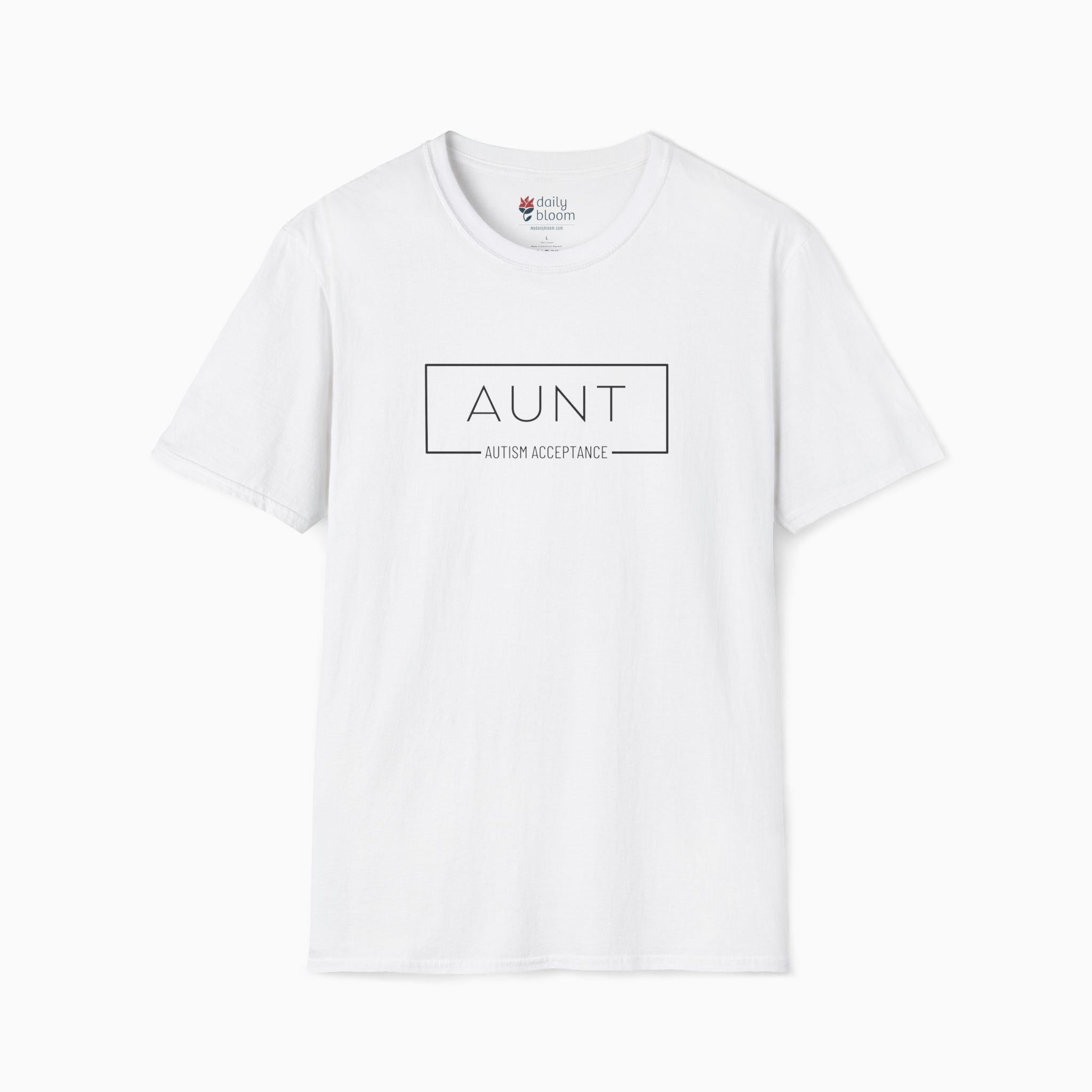 Aunt Box Tee-White-Neurodiversity, ADHD & Autism Awareness & Acceptance T-Shirt by Daily Bloom