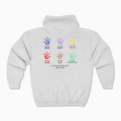 Autism Awareness 2025 - Affirmations Handprints Zip Up Hoodie
