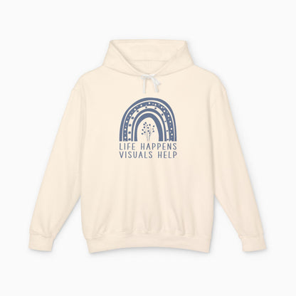 Life Happens Visuals Help Comfort Colors Lightweight Hoodie