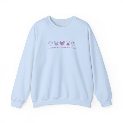 Advocate Support Empower Love Hearts Sweatshirt