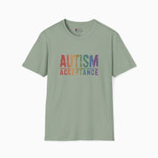 Autism Acceptance Grunge Rainbow Tee