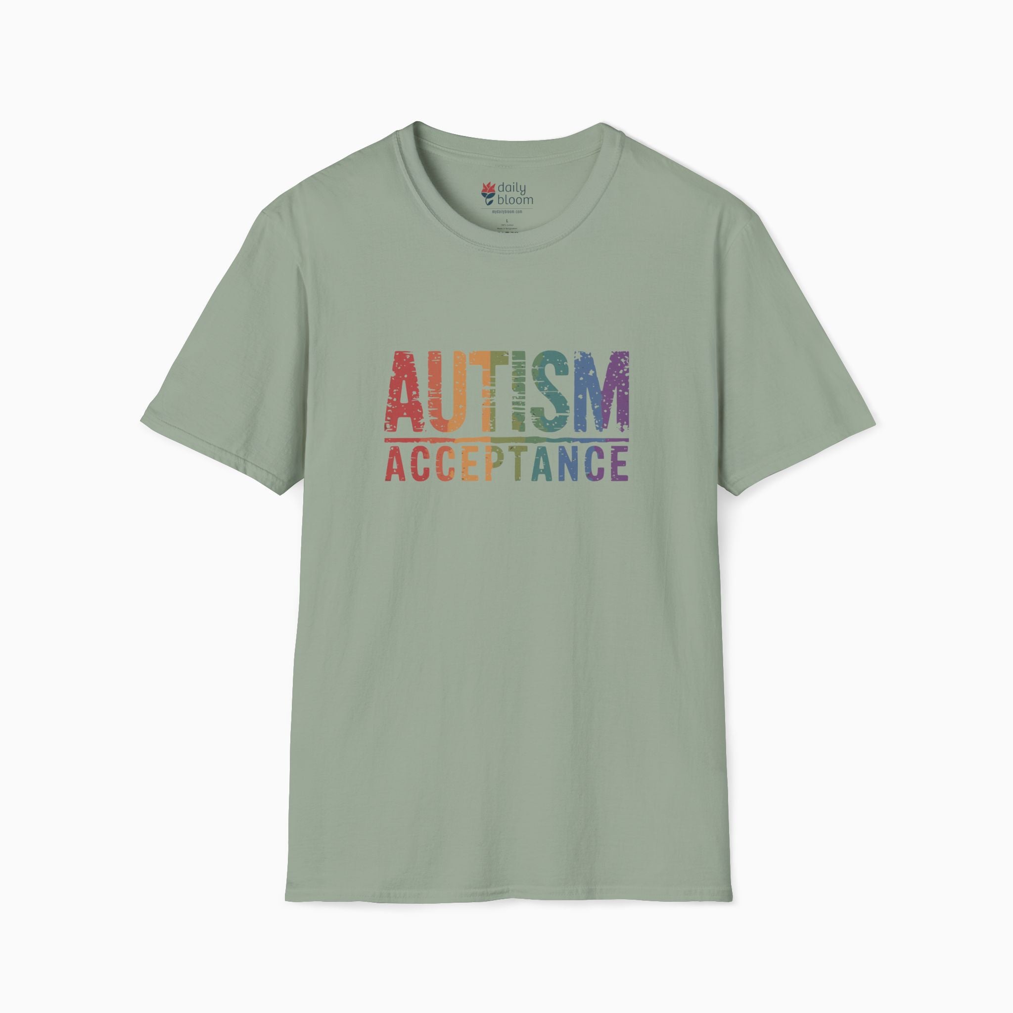 Autism Acceptance Grunge Rainbow Tee