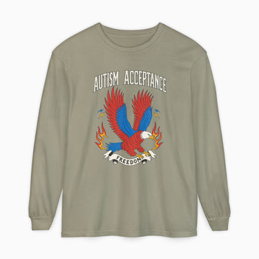 Autism Acceptance Freedom Eagle Premium Long Sleeve T-Shirt