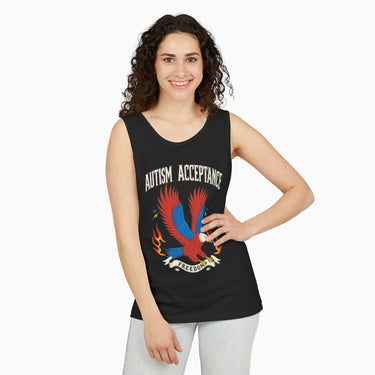 Autism Tank Top - Autism Acceptance Freedom Eagle Premium Tank Top - Daily Bloom
