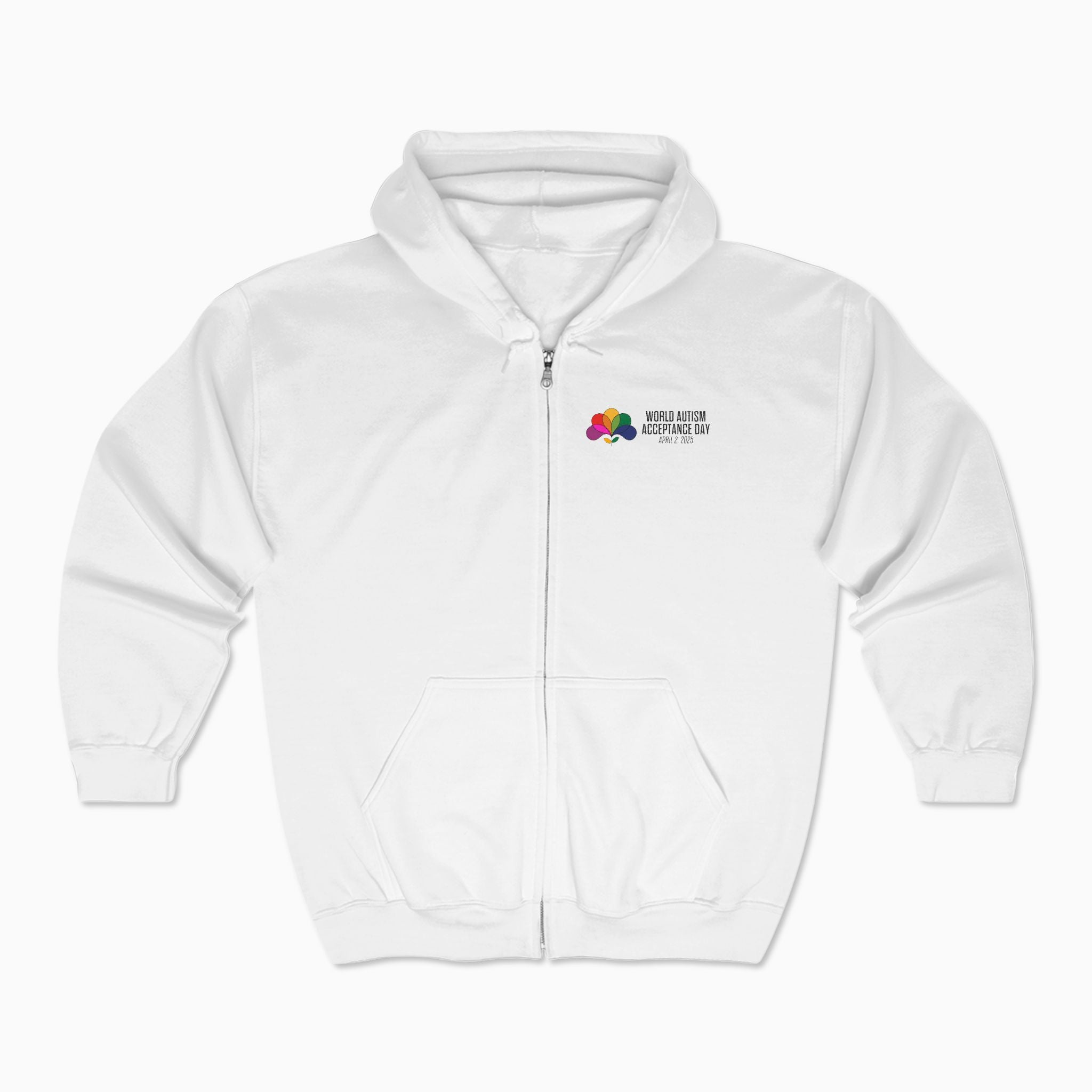 Autism Awareness 2025 - Spectrum in Bloom Zip Up Hoodie