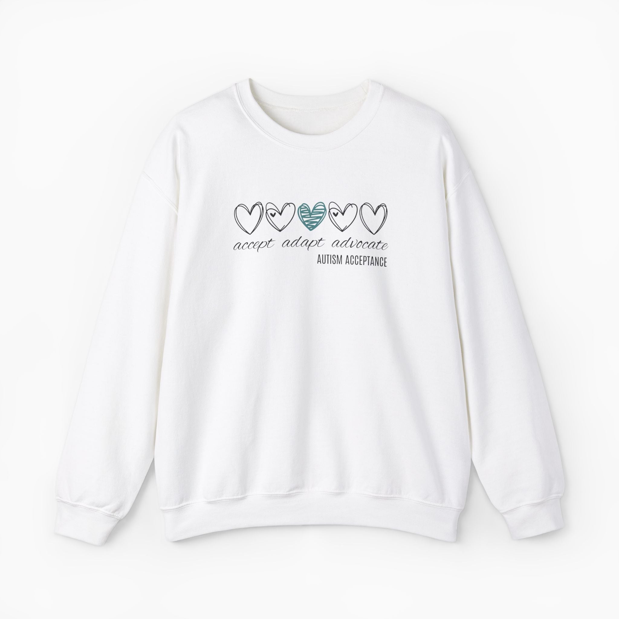 Accept Adapt Advocate Love Hearts Sweatshirt