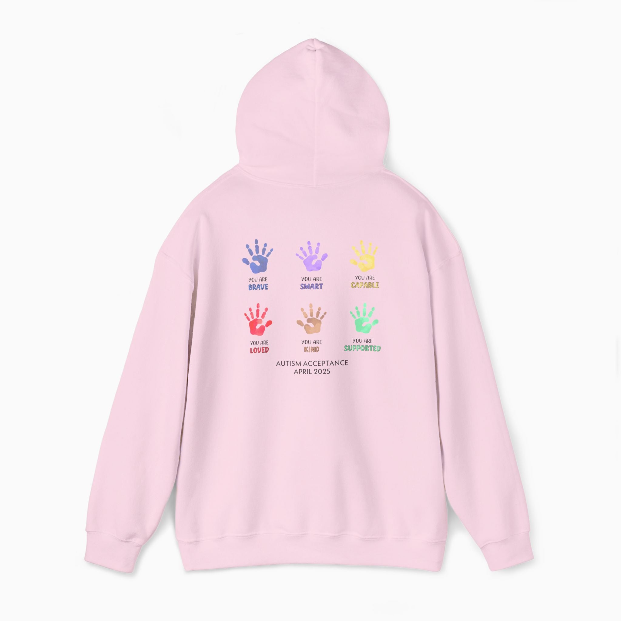 Autism Awareness 2025 - Affirmation Handprints Hoodie