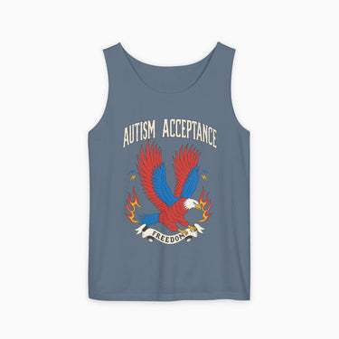 Autism Tank Top - Autism Acceptance Freedom Eagle Premium Tank Top - Daily Bloom