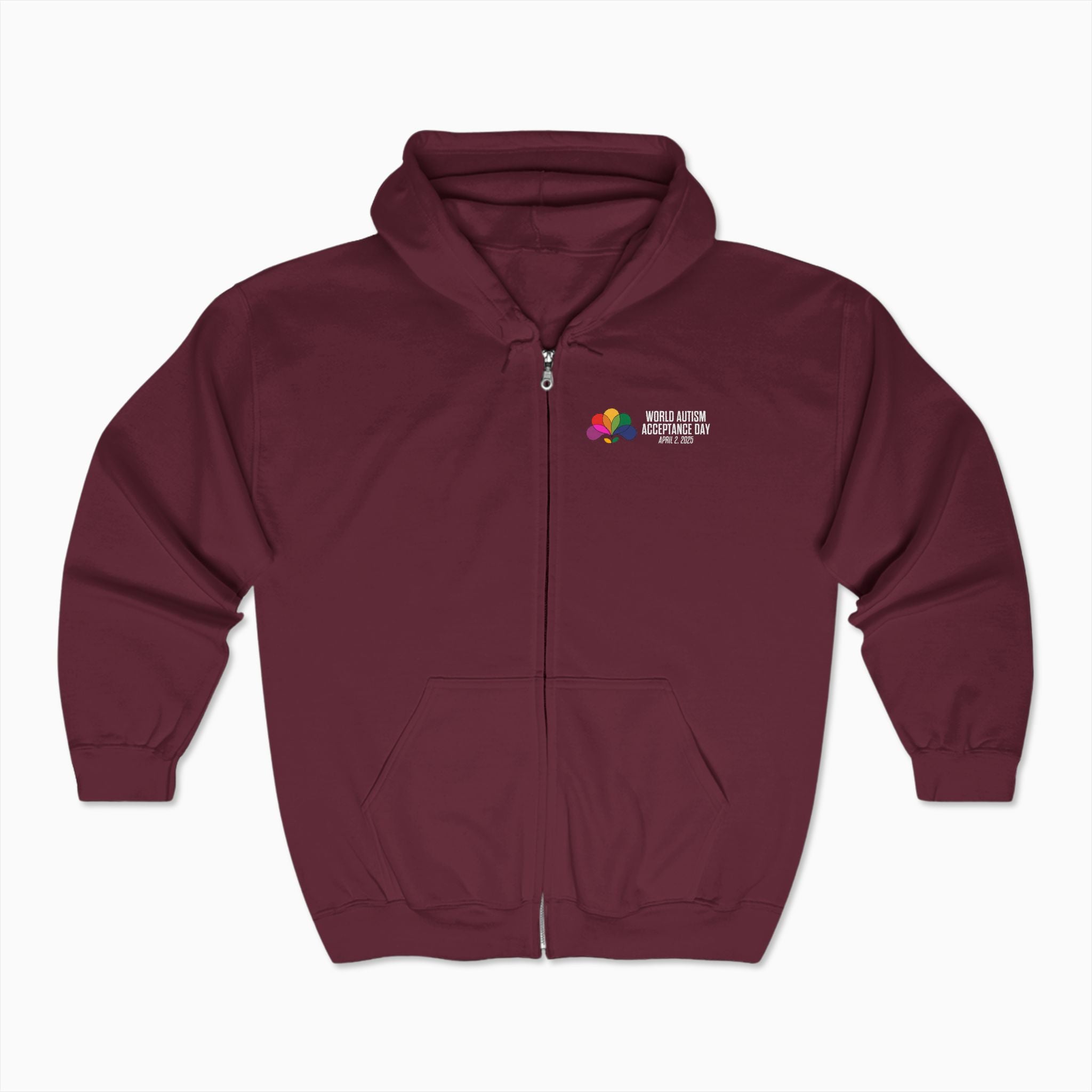 Autism Awareness 2025 - Spectrum in Bloom Zip Up Hoodie