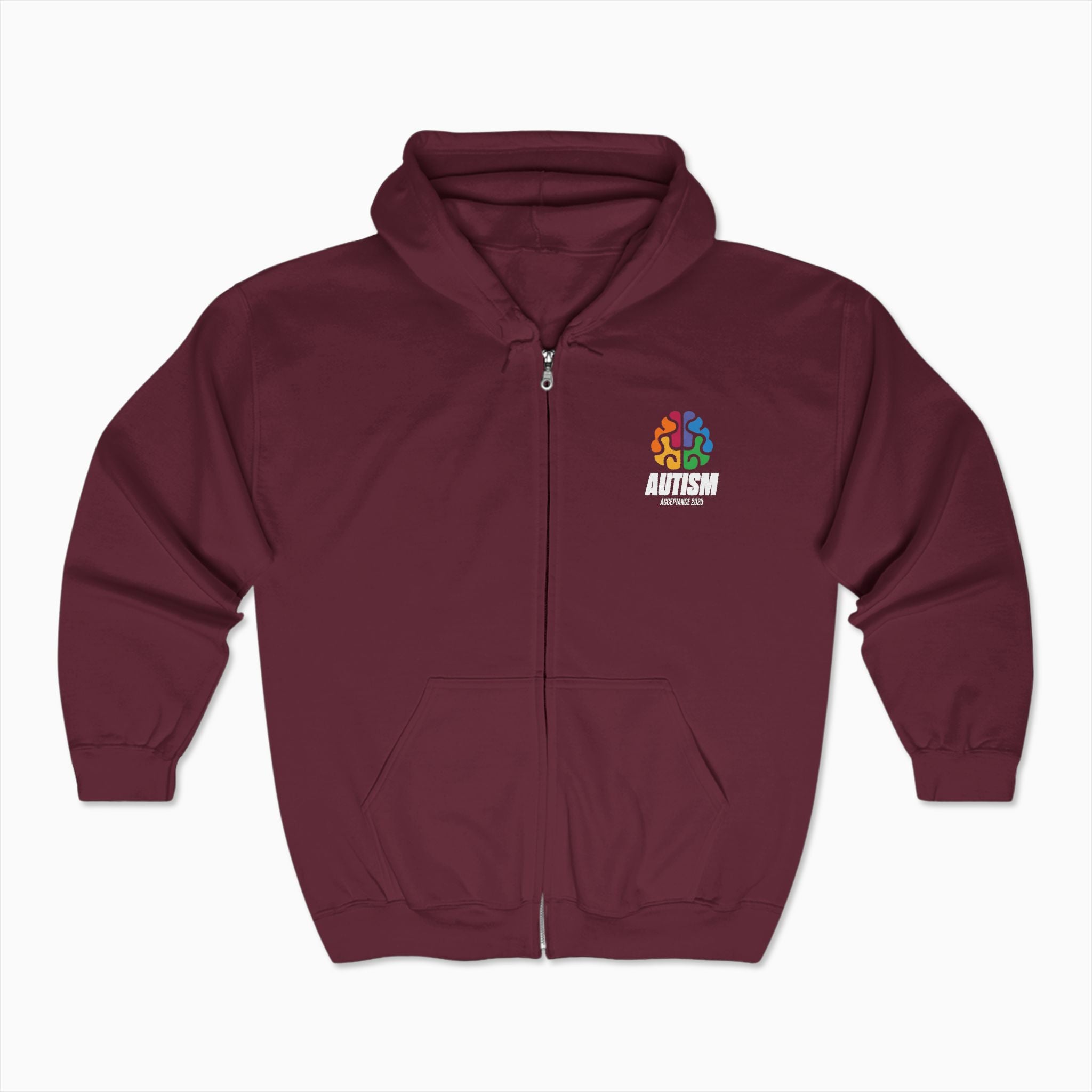 Autism Awareness 2025 - Brainbow Zip Up Hoodie