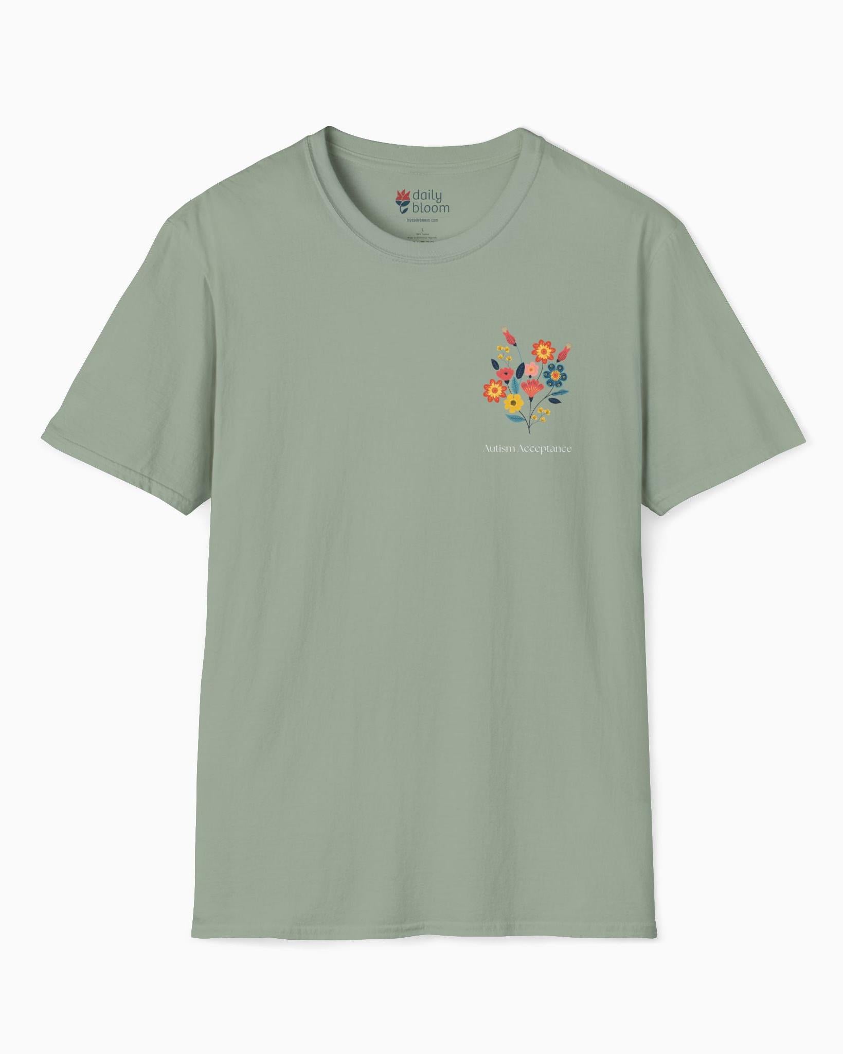 Advocate Support Empower Tee-Sage-Neurodiversity, ADHD & Autism Awareness & Acceptance T-Shirt by Daily Bloom
