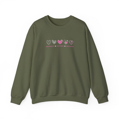 Advocate Support Empower Love Hearts Sweatshirt
