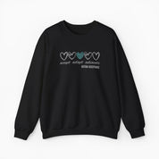 Accept Adapt Advocate Love Hearts Sweatshirt