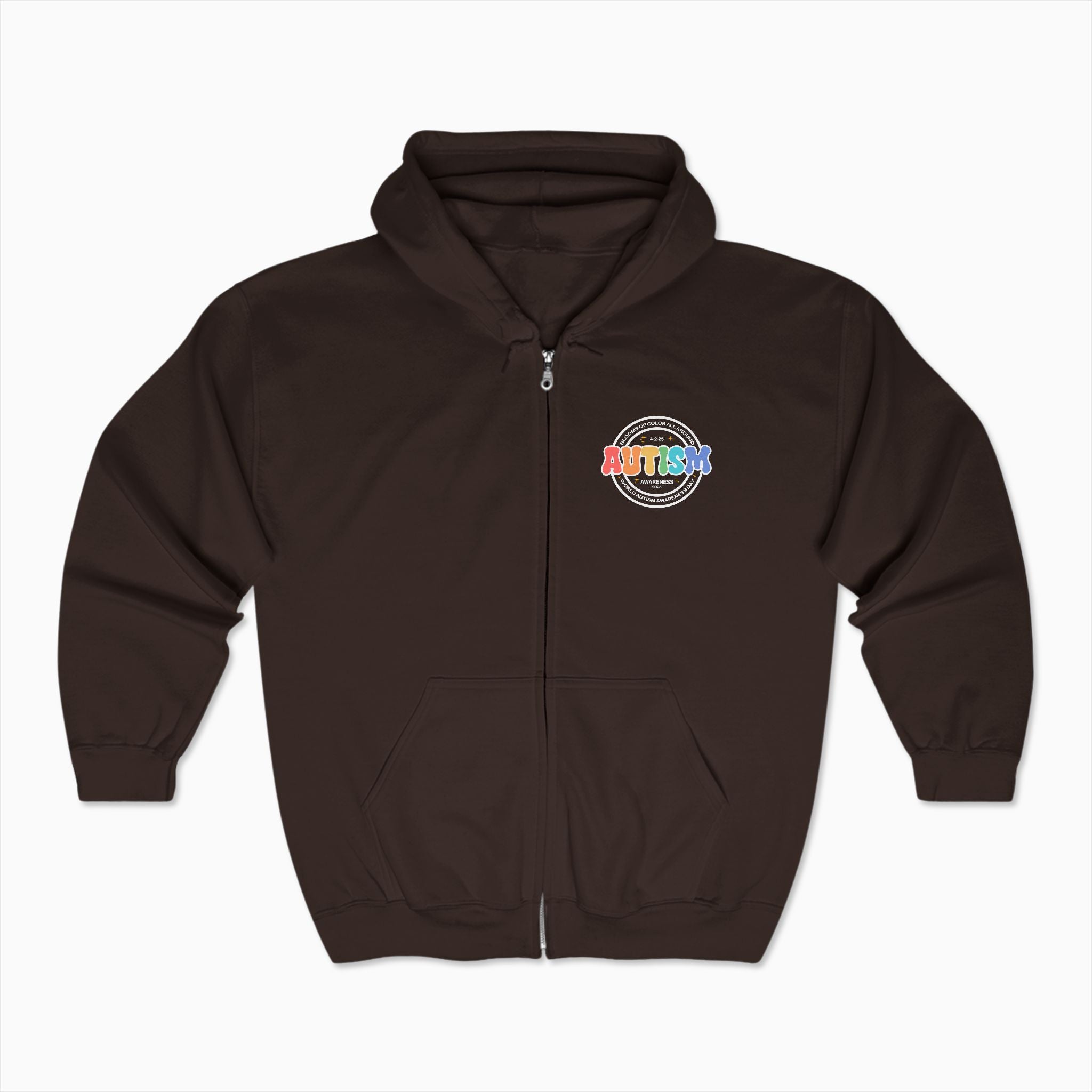 Autism Awareness 2025 - Blooms of Color All Around Zip Up Hoodie