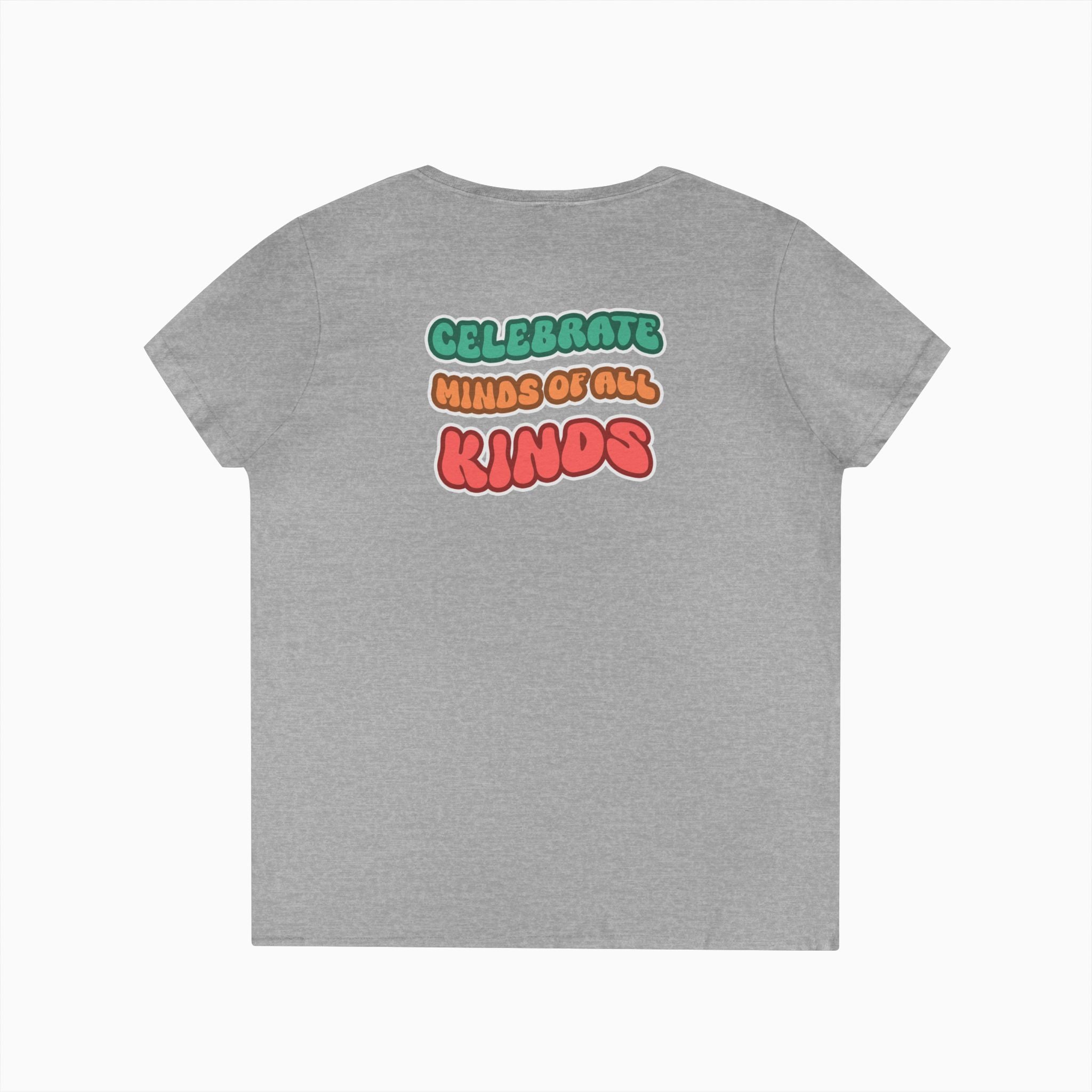 Autism Awareness 2025 - Celebrate Minds of All Kinds Ladies V-Neck T-Shirt