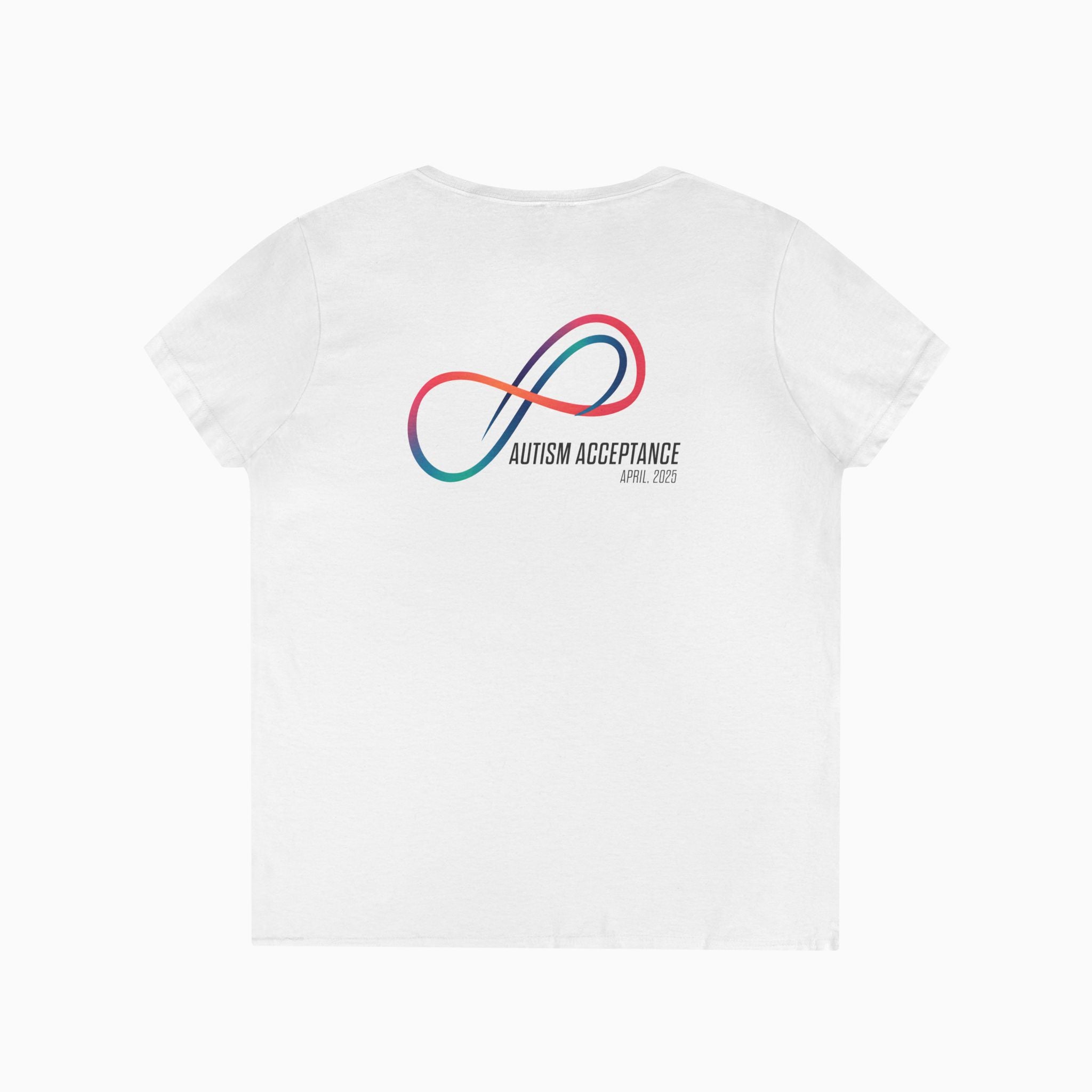 Autism Awareness 2025 - Loop of Acceptance Ladies V-Neck T-Shirt