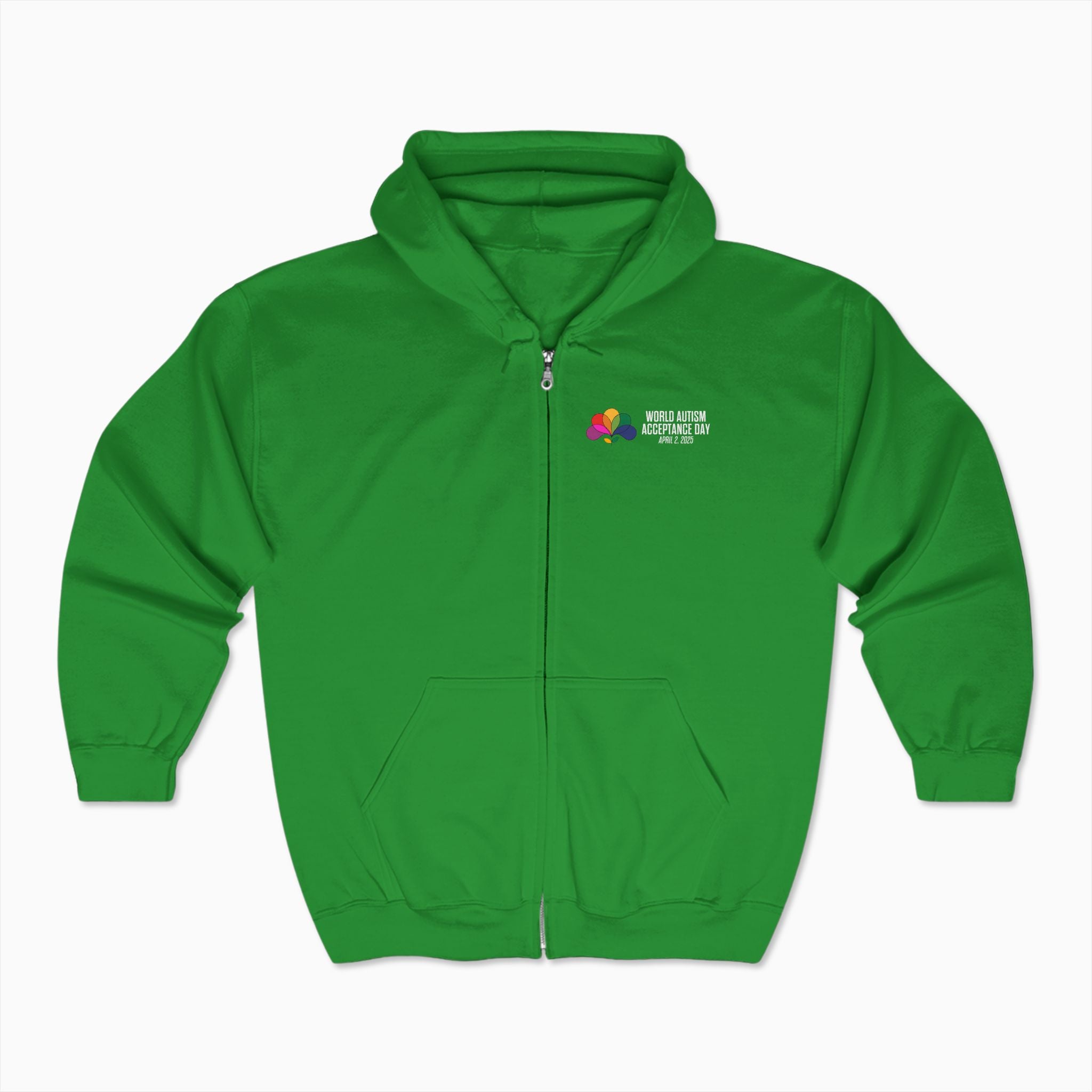 Autism Awareness 2025 - Spectrum in Bloom Zip Up Hoodie