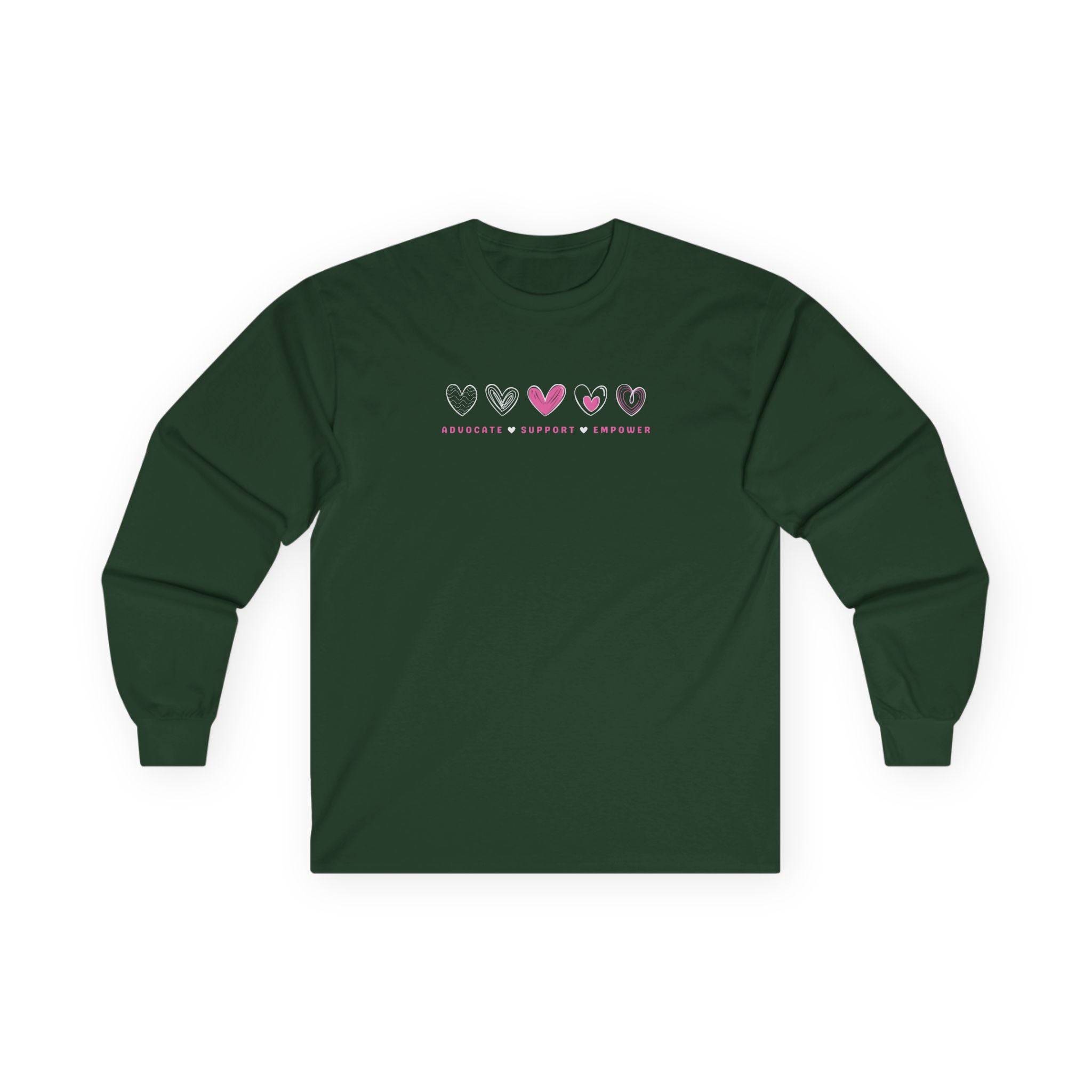 Autism Long - sleeve - Advocate Support Empower Love Hearts Long Sleeve T-Shirt - Daily Bloom
