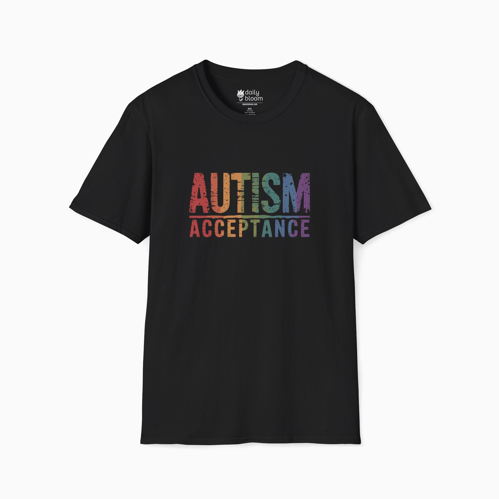 Autism Acceptance Grunge Rainbow Tee