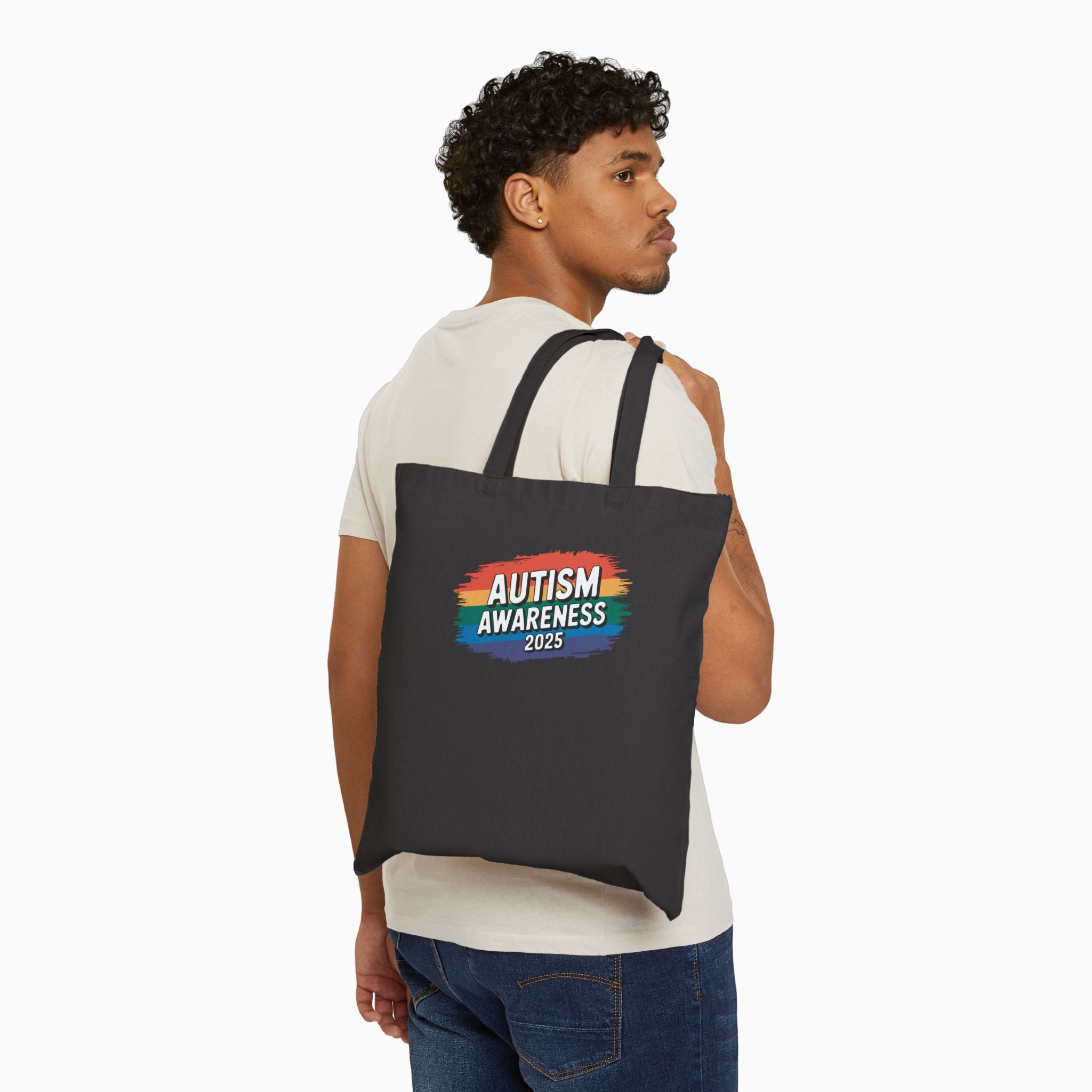 Autism Awareness 2025 - Brushstrokes of Awareness Canvas Tote Bag