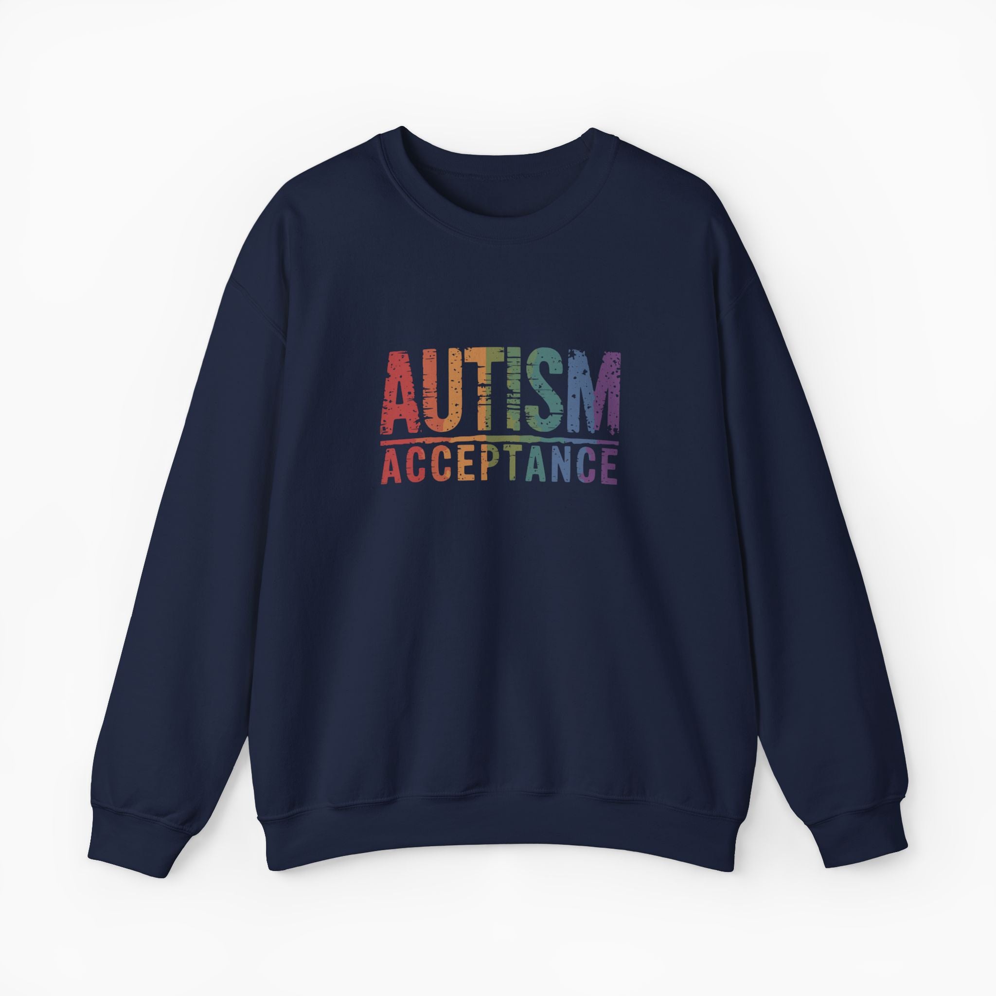 Autism Acceptance Grunge Rainbow Sweatshirt