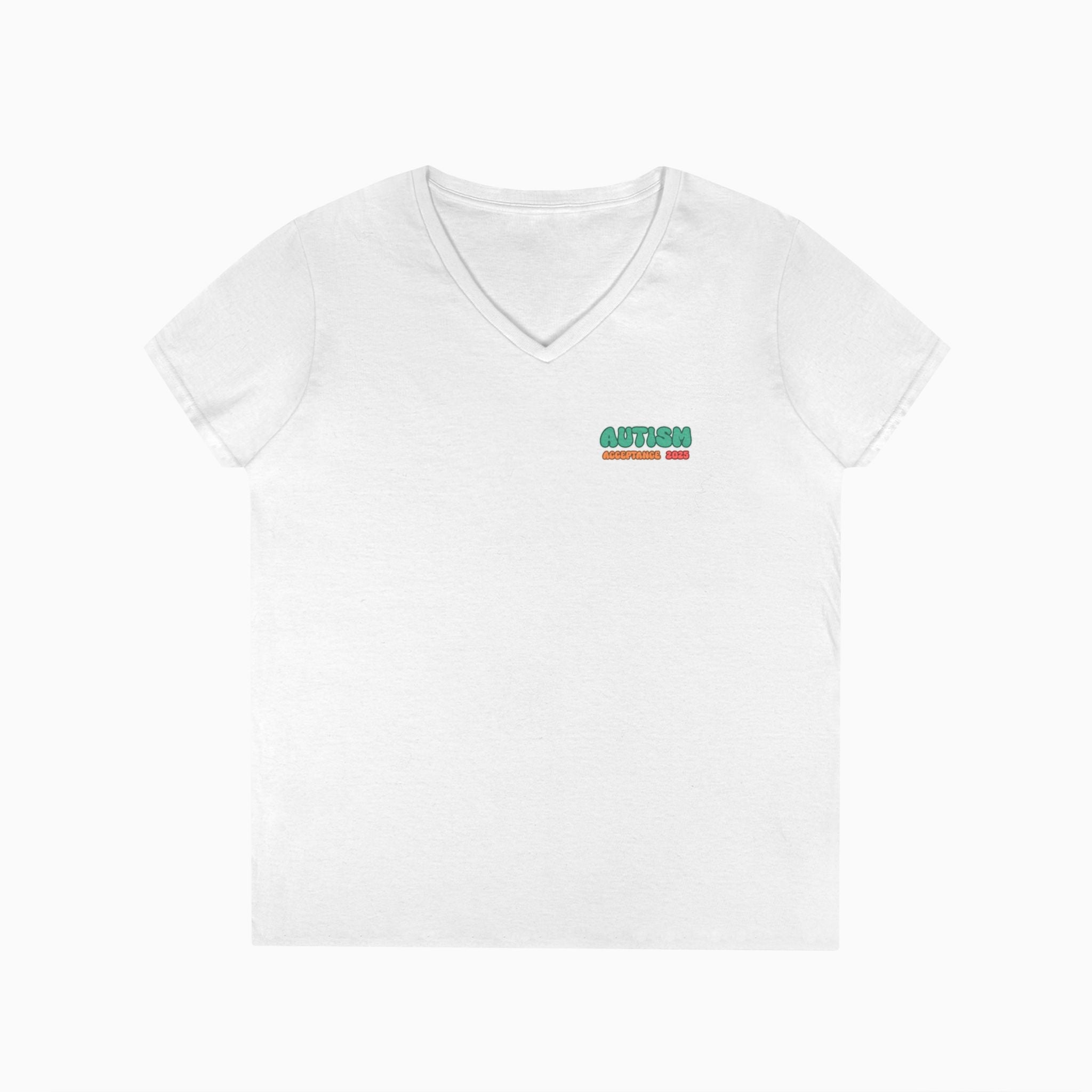 Autism Awareness 2025 - Celebrate Minds of All Kinds Ladies V-Neck T-Shirt