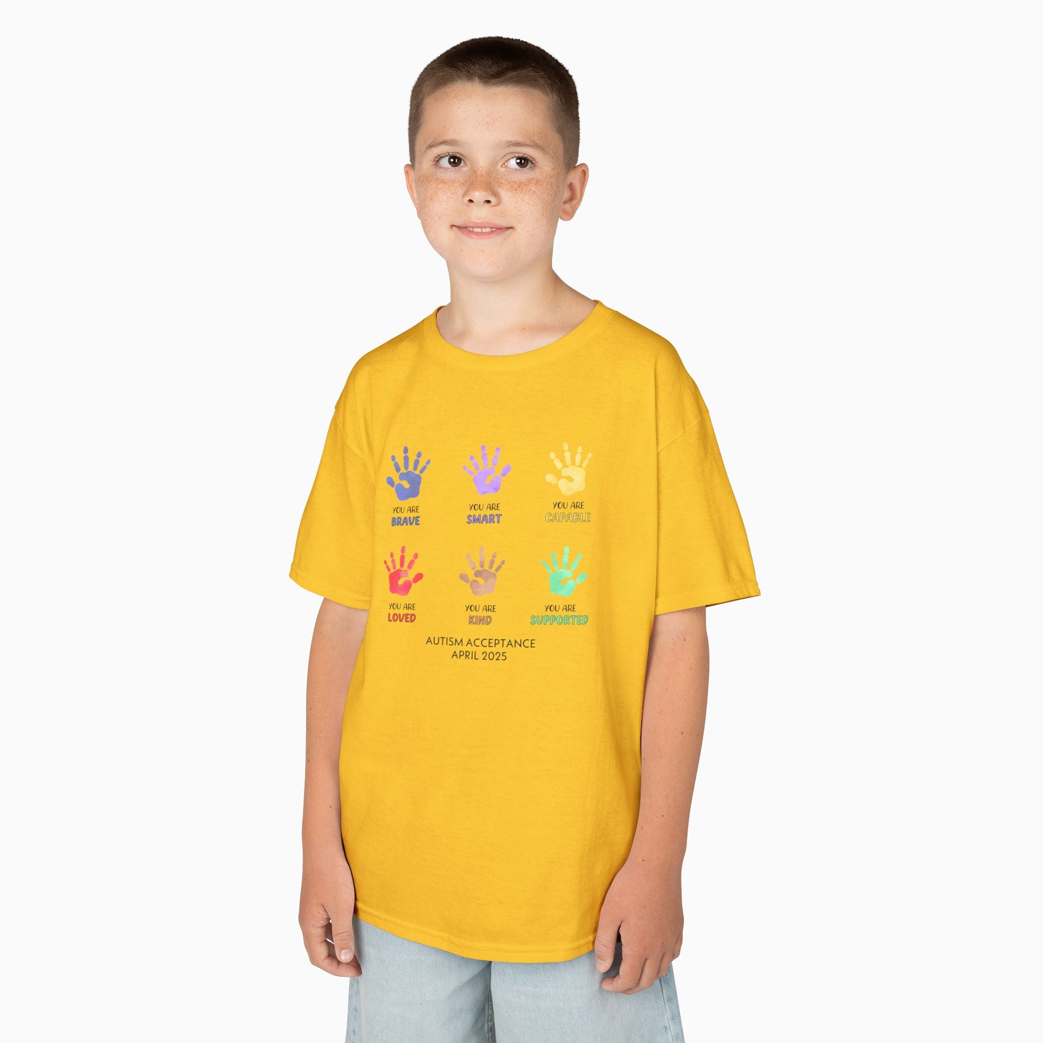 Autism Awareness 2025 - Affirmation Handprints Youth T-Shirt