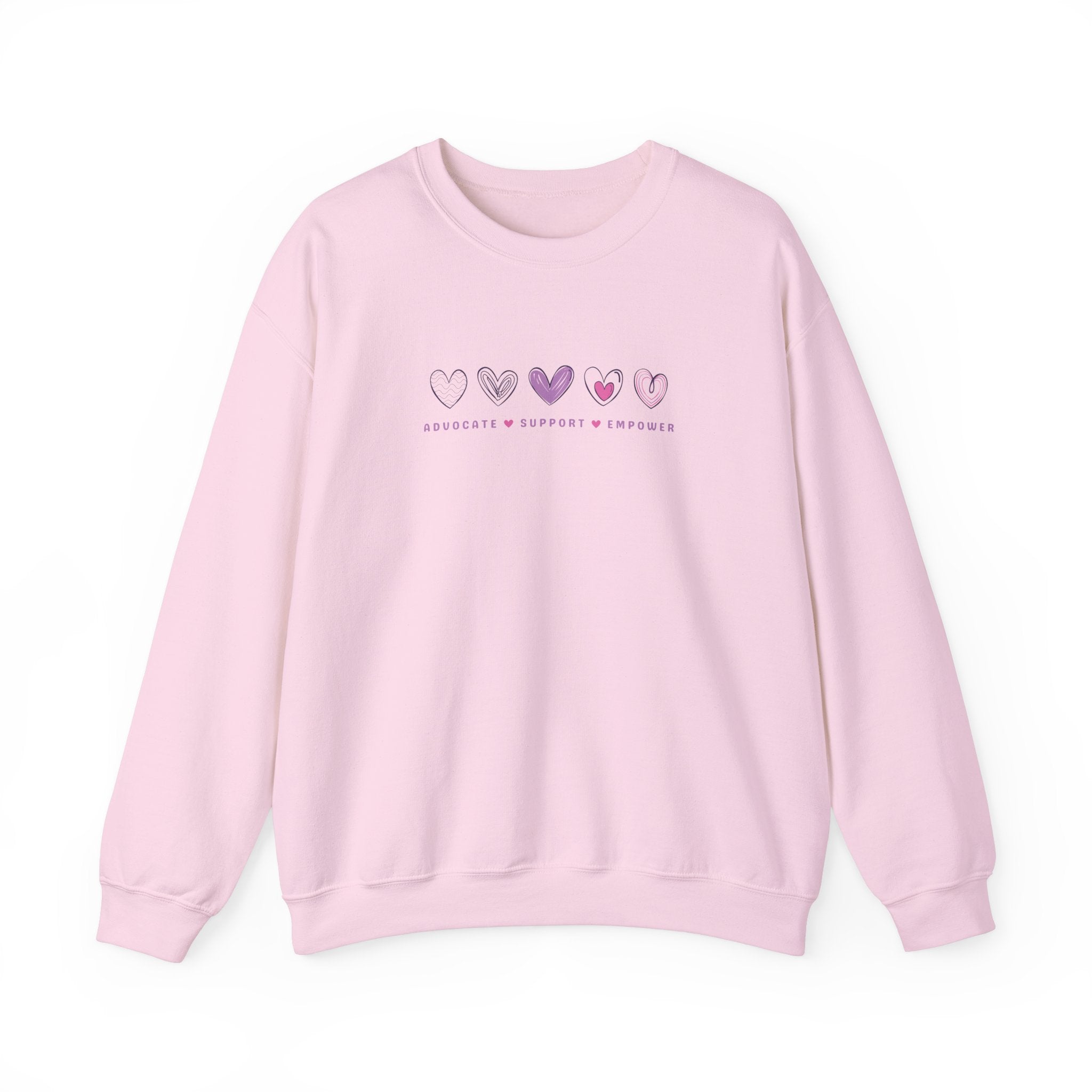 Advocate Support Empower Love Hearts Sweatshirt
