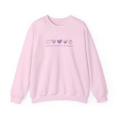 Advocate Support Empower Love Hearts Sweatshirt