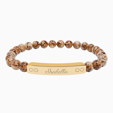 Autism Accessories - Infinitely Loved Gemstone Bracelet with Personalized Name Engraving - Daily Bloom