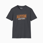 Autism Acceptance Graffiti Tee-Dark Heather Grey-Neurodiversity, ADHD & Autism Awareness & Acceptance T-Shirt by Daily Bloom