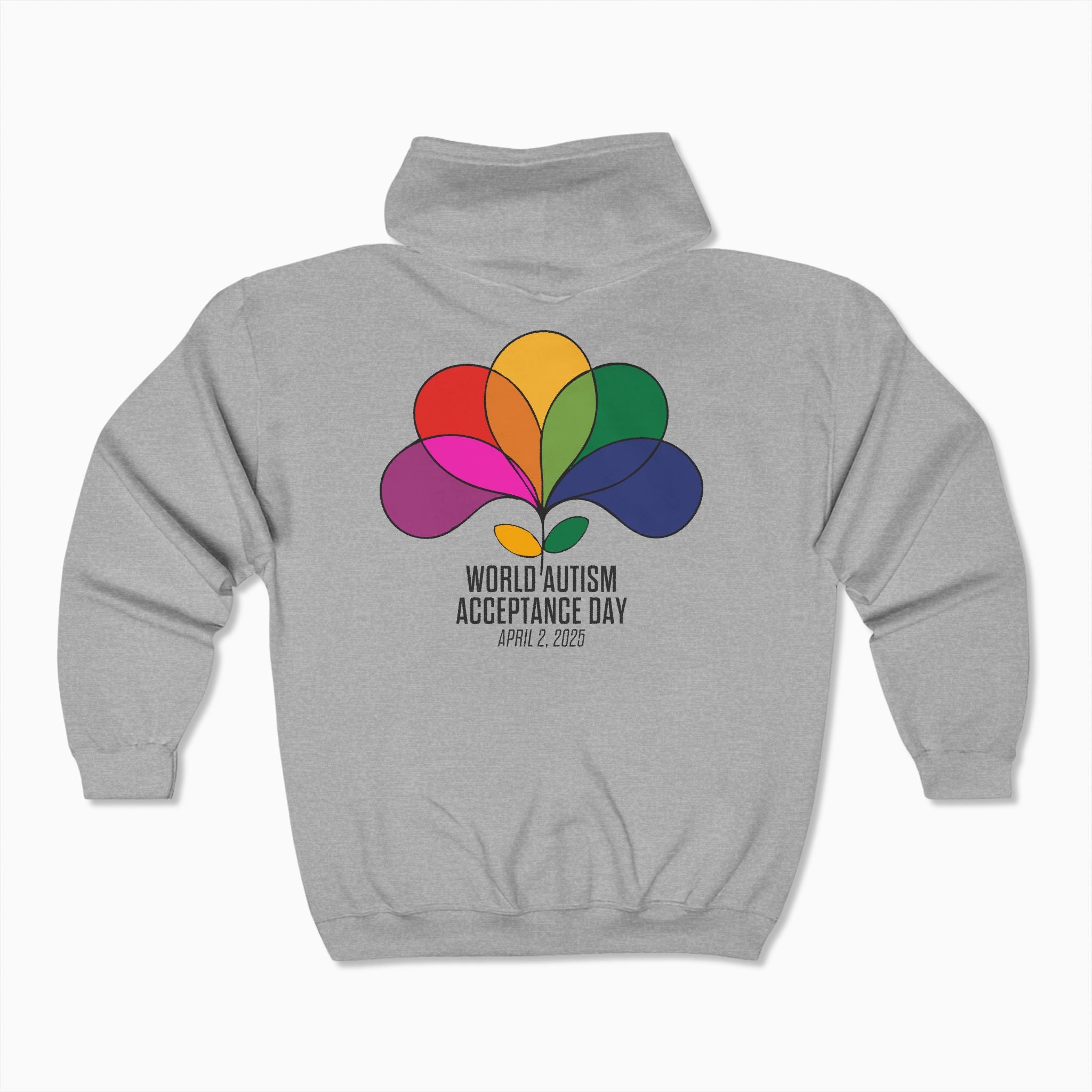 Autism Awareness 2025 - Spectrum in Bloom Zip Up Hoodie
