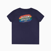 Autism Awareness 2025 - Brushstrokes of Awareness Ladies V-Neck T-Shirt