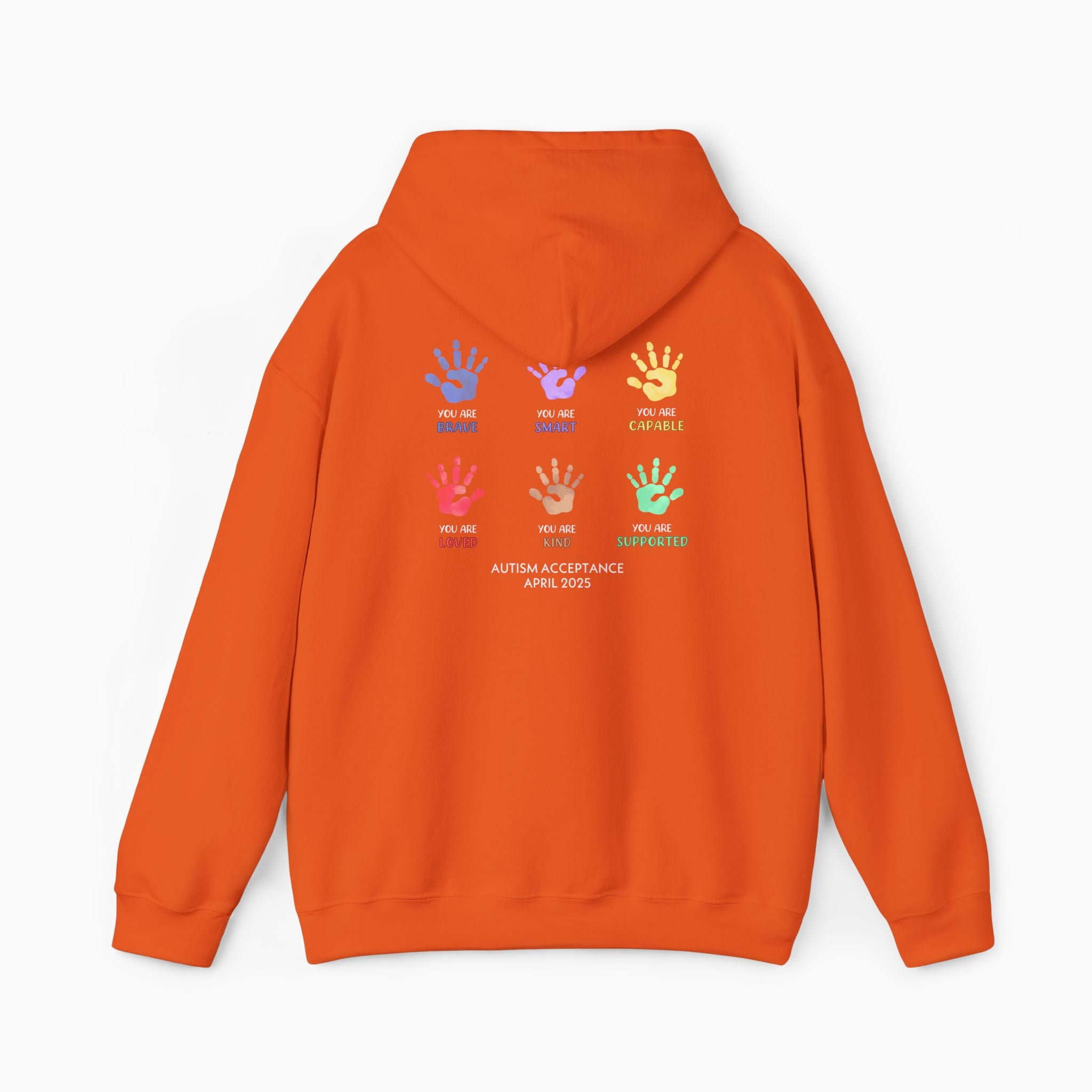 Autism Awareness 2025 - Affirmation Handprints Hoodie