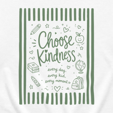 Choose Kindness Boxy Tee White t-shirt, design close-up