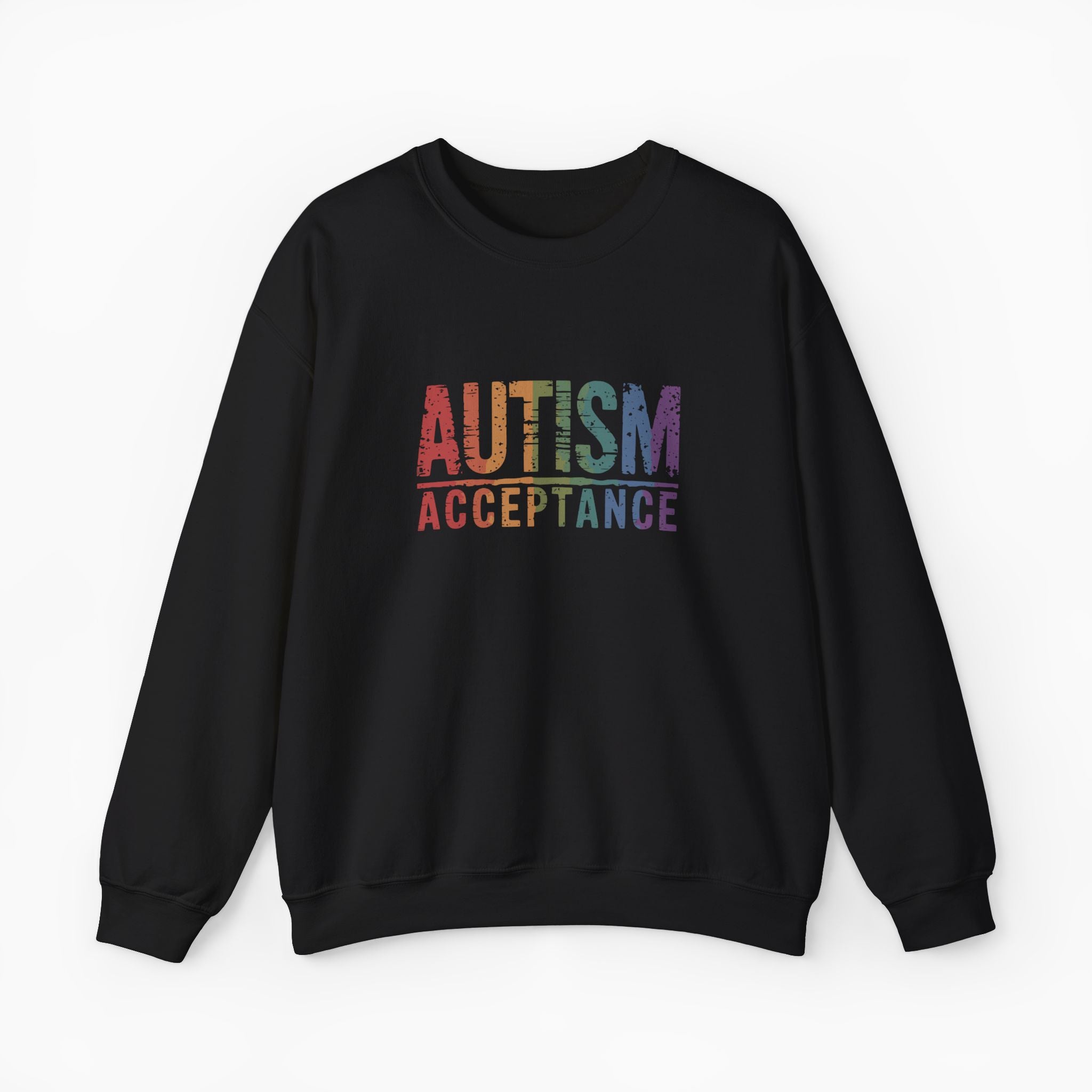 Autism Acceptance Grunge Rainbow Sweatshirt