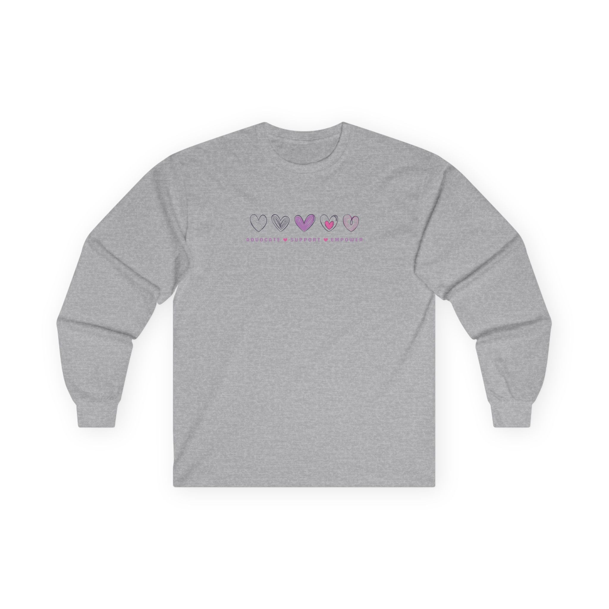 Autism Long - sleeve - Advocate Support Empower Love Hearts Long Sleeve T-Shirt - Daily Bloom
