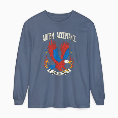 Autism Acceptance Freedom Eagle Premium Long Sleeve T-Shirt