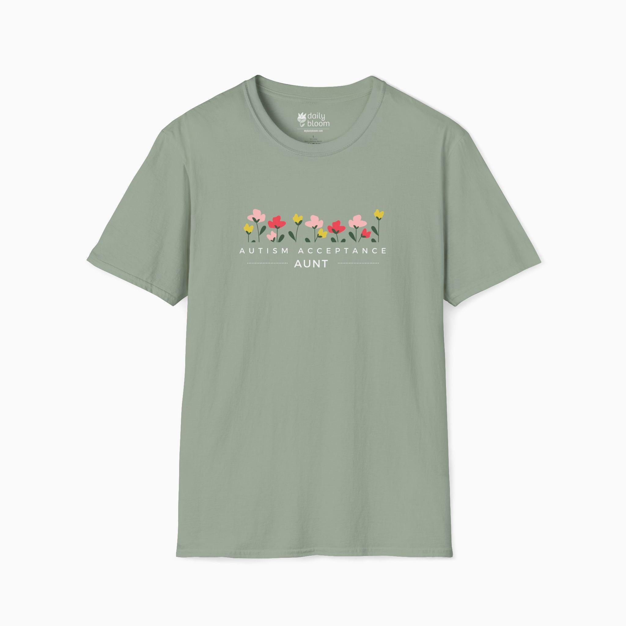 Autism Acceptance Aunt Tee-Sage-Neurodiversity, ADHD & Autism Awareness & Acceptance T-Shirt by Daily Bloom
