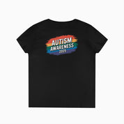 Autism Awareness 2025 - Brushstrokes of Awareness Ladies V-Neck T-Shirt