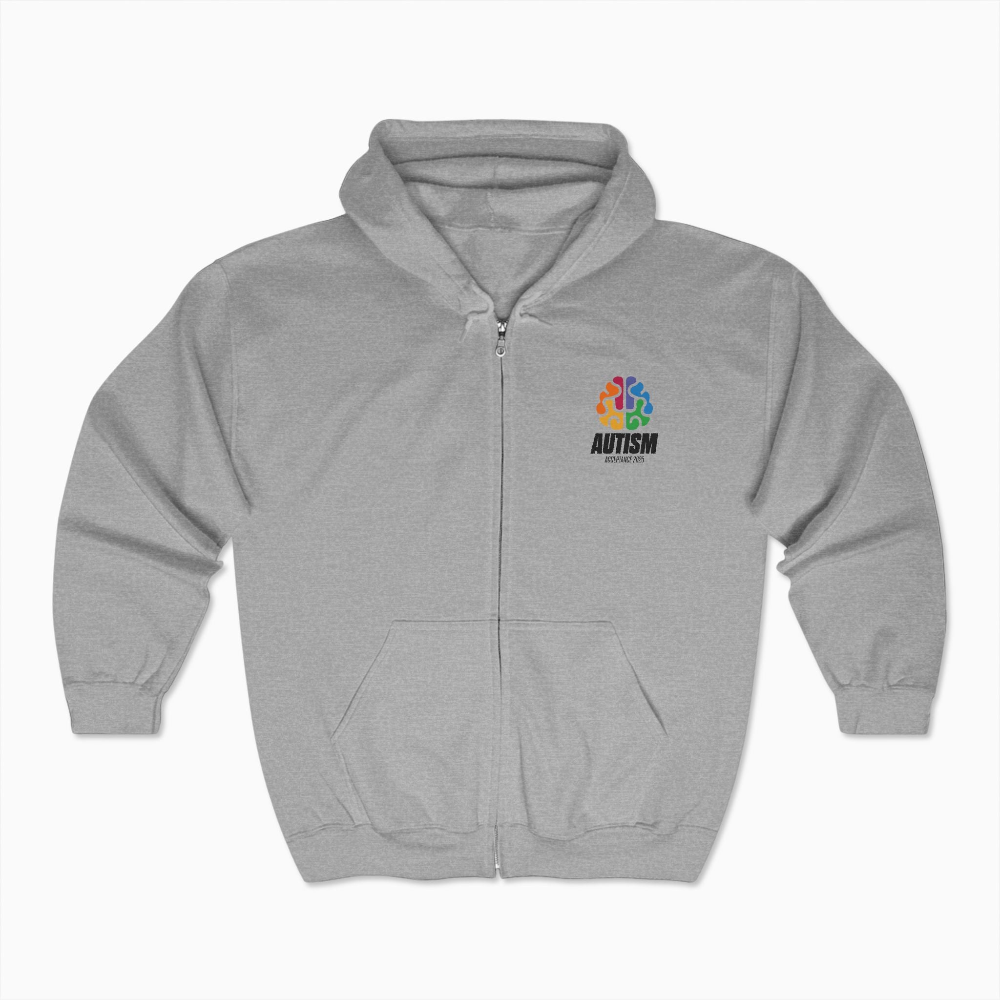Autism Awareness 2025 - Brainbow Zip Up Hoodie