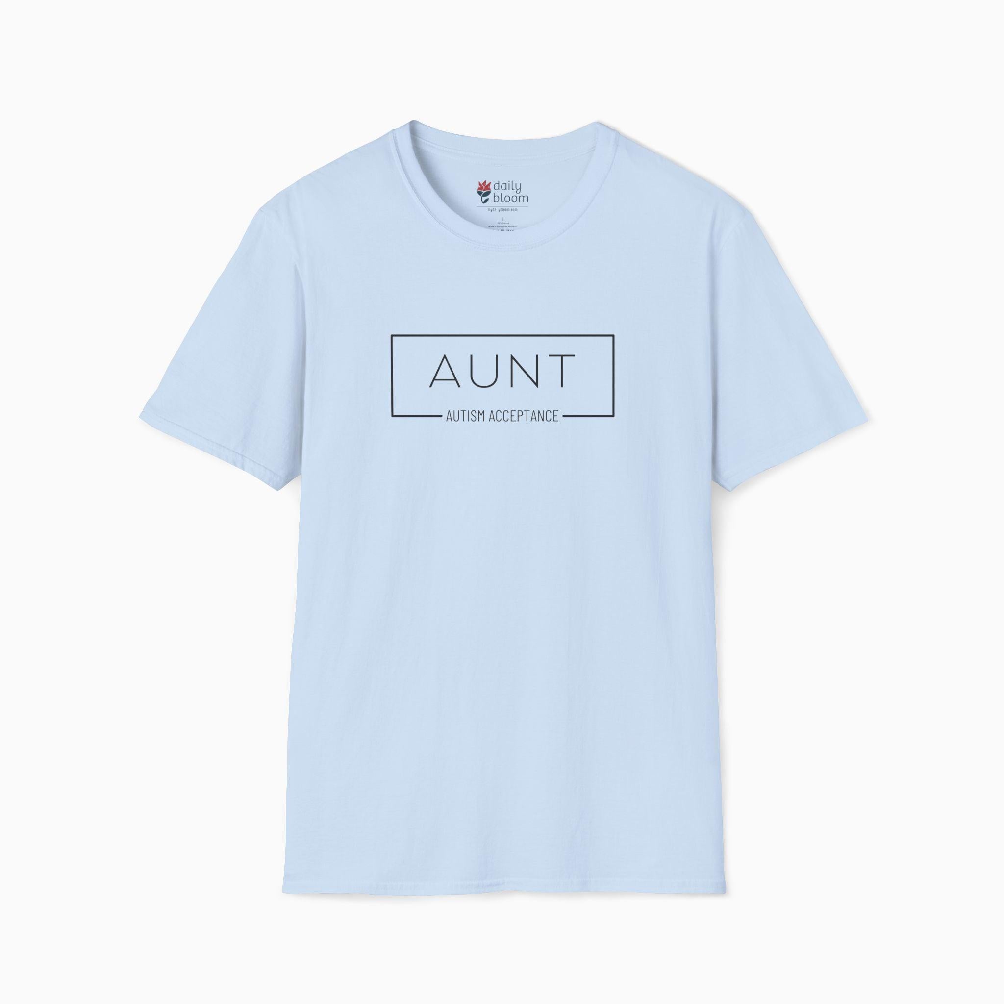 Aunt Box Tee-Light Blue-Neurodiversity, ADHD & Autism Awareness & Acceptance T-Shirt by Daily Bloom