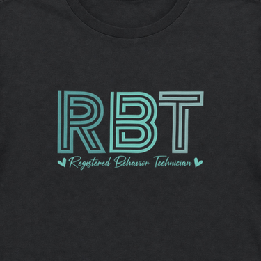 RBT Geometric Tee Black t-shirt, design close-up