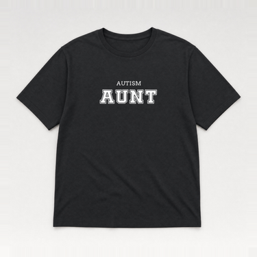 Autism Aunt College Tee Black t-shirt, front